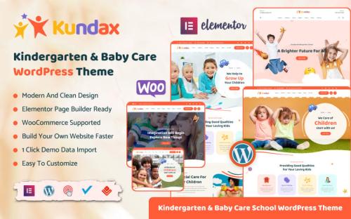 Kundax - Kindergarten Baby Care Children WordPress Theme theme free